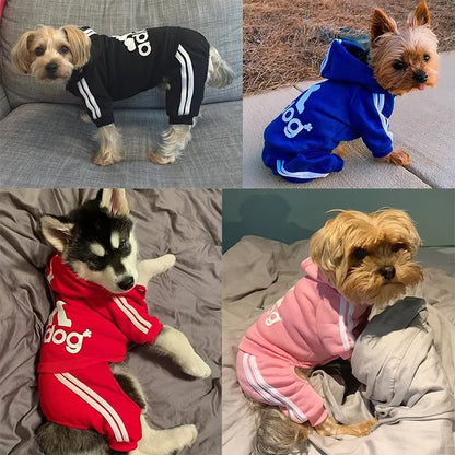 Adidog Clothes Dog Jumpsuit Warm Puppy Pet Clothes for Dog Hoodies Sweatshirt Yorkie French Bulldog Clothing for Dog Coat Jacket